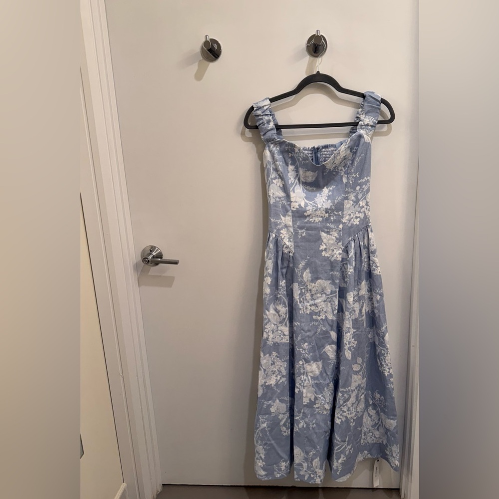 Reformation Light Blue Monet Midi Dress - Picture 4 of 5